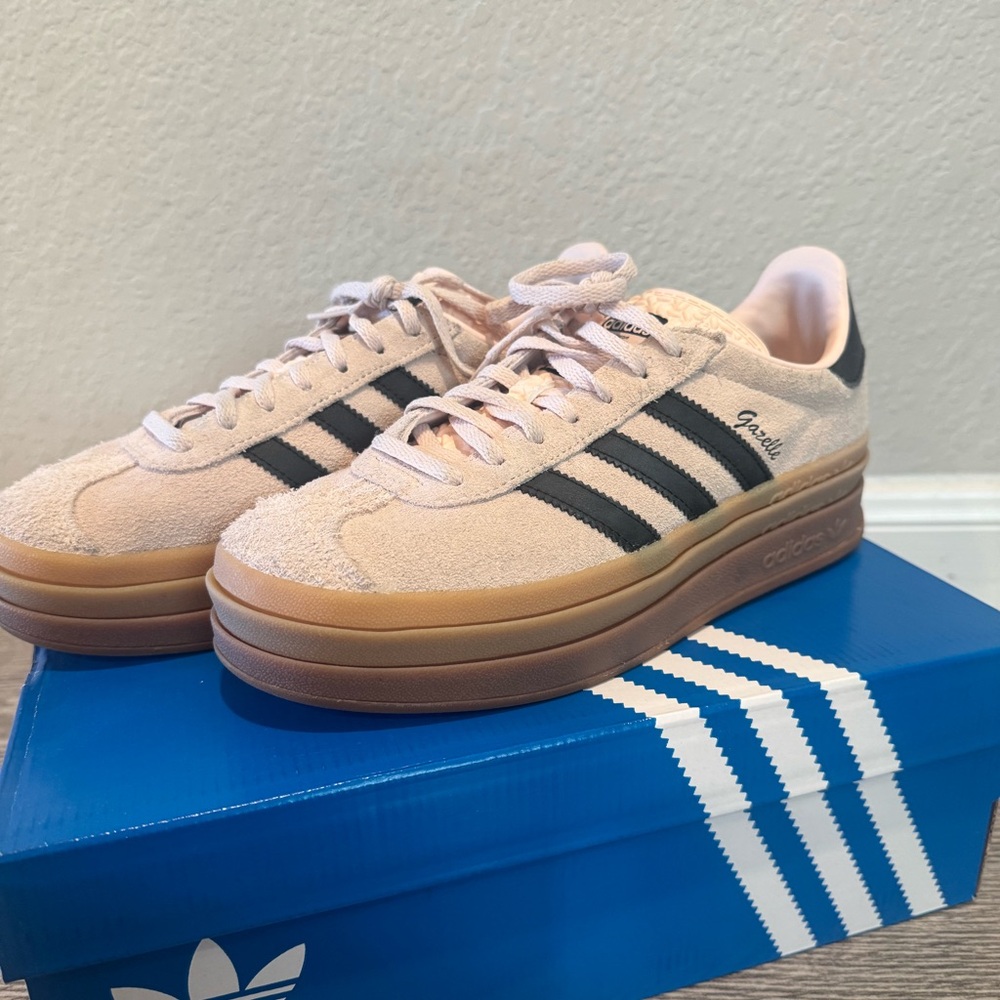 adidas Originals Gazelle Bold Sneakers - Pale Pink/Black/Tan